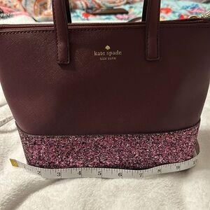 Kate Spade Greta Court Ina Glitter Small Crossbody Bag Cherrywood Satchel